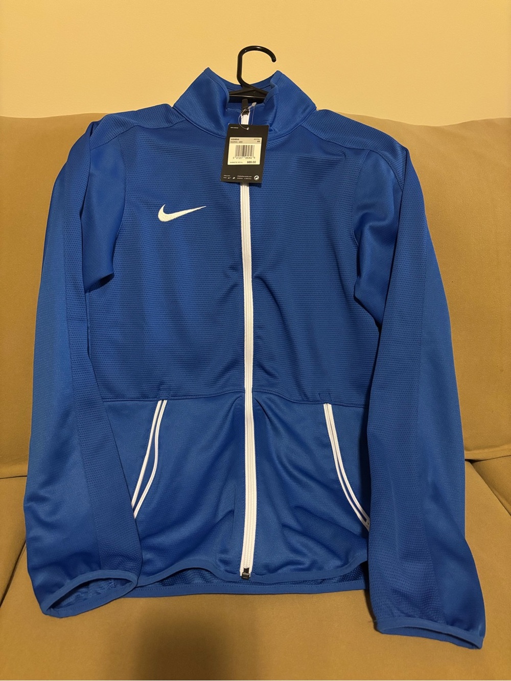 Nike Womens  Royal Blue Full-Zip Performance Jacket with White Trim